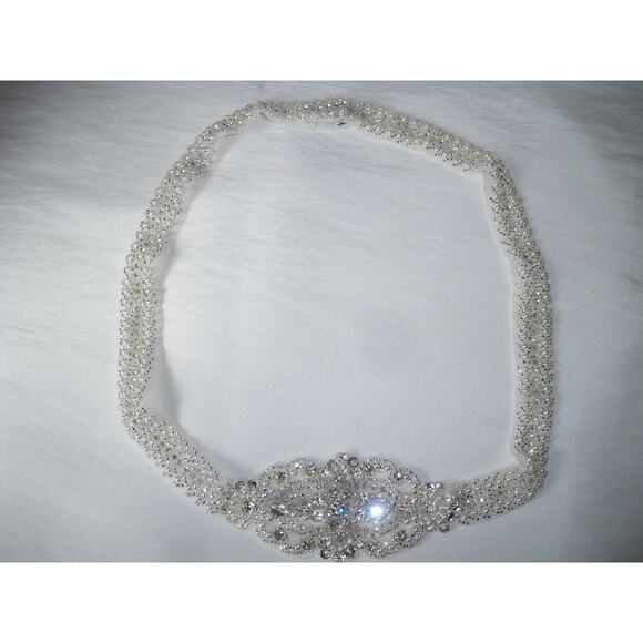 Rhinestone Skinny Bridal Belt 28"  Party Wedding Bridal Prom Formal Dress Gown - Picture 2 of 6